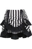 Daisy Corsets White/Black Striped Ruched Bustle Skirt - Daisy Corsets - Flyclothing LLC
