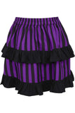 Daisy Corsets Purple/Black Striped Ruched Bustle Skirt - Daisy Corsets - Flyclothing LLC