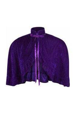 Daisy Corsets Dark Purple Velvet Ruffle Cape - Daisy Corsets - Flyclothing LLC