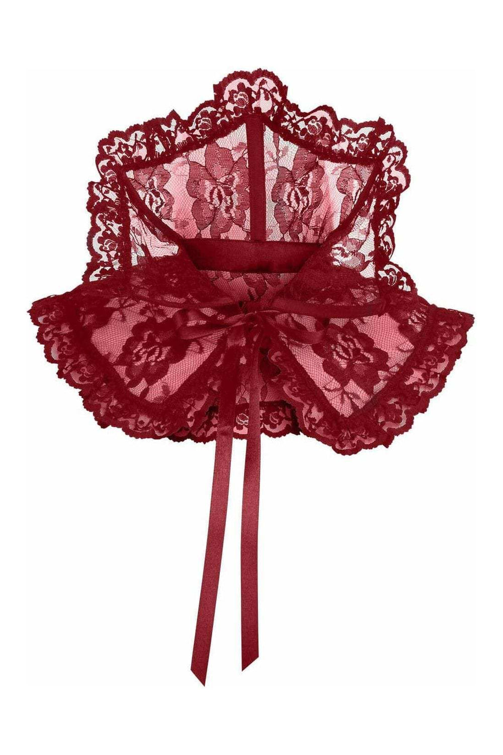 Daisy Corsets Dark Red Lace Neck Collar - Daisy Corsets - Flyclothing LLC