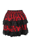 Daisy Corsets Red/Black Lace Ruched Bustle Skirt - Daisy Corsets - Flyclothing LLC