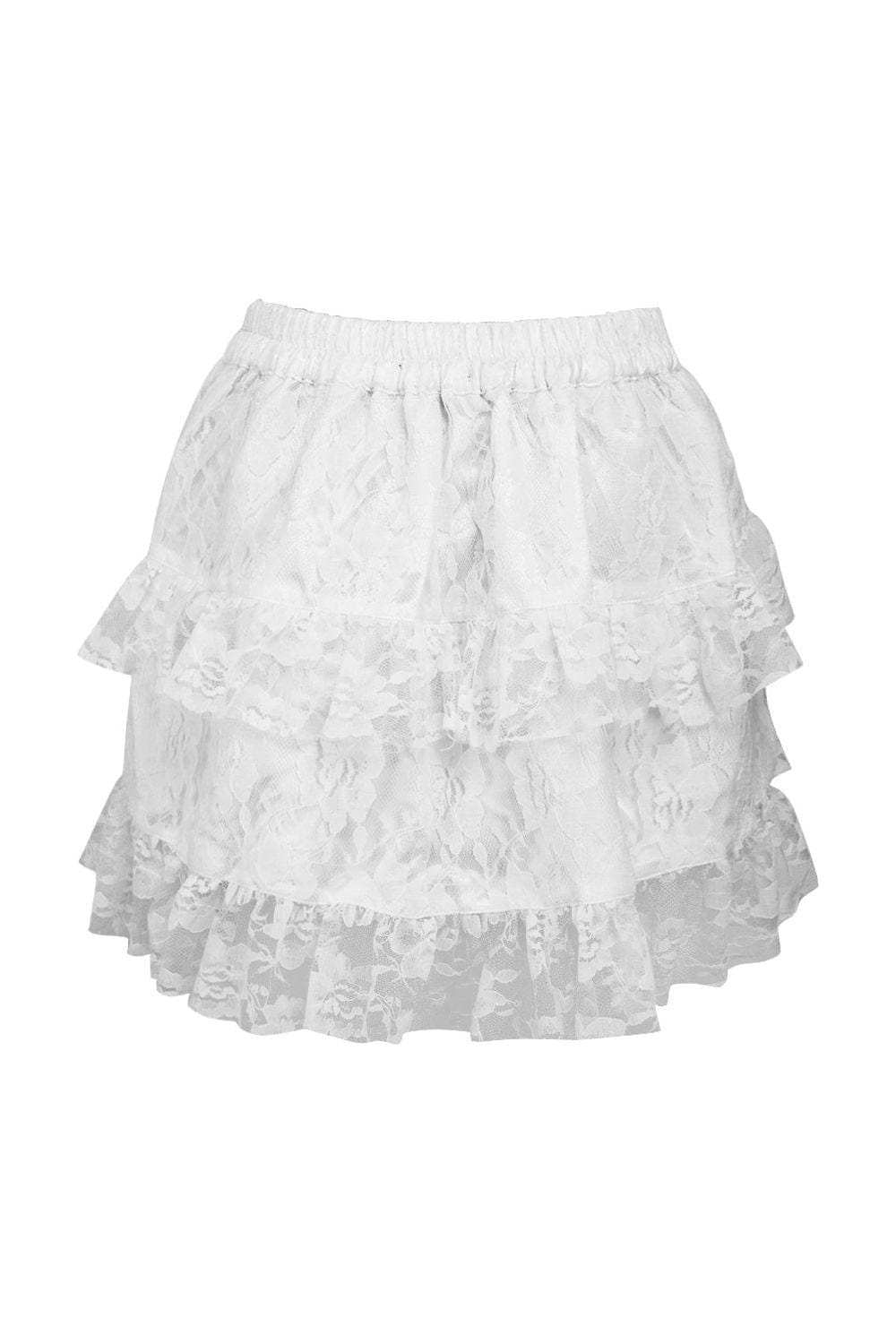 Daisy Corsets White Lace Ruched Bustle Skirt - Daisy Corsets - Flyclothing LLC