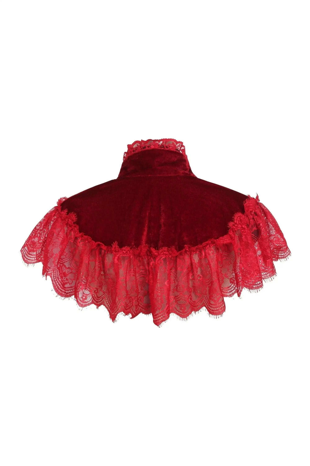 Daisy Corsets Dark Red Velvet & Lace Capelet - Daisy Corsets - Flyclothing LLC