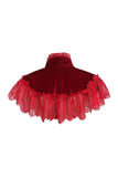 Daisy Corsets Dark Red Velvet & Lace Capelet - Daisy Corsets - Flyclothing LLC