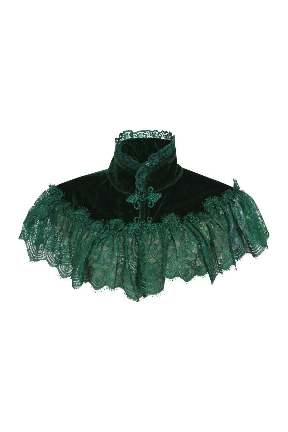 Daisy Corsets Dark Green Velvet & Lace Capelet - Daisy Corsets - Flyclothing LLC