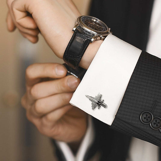 Military Jet 3D Cufflinks - Cufflinks.com - Flyclothing LLC