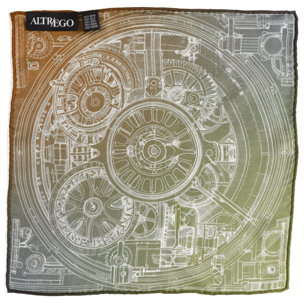 Antique Clock Gradient Pocket Square - Cufflinks.com - Flyclothing LLC