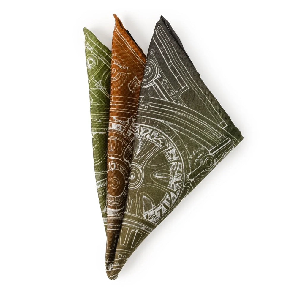 Antique Clock Gradient Pocket Square - Cufflinks.com - Flyclothing LLC