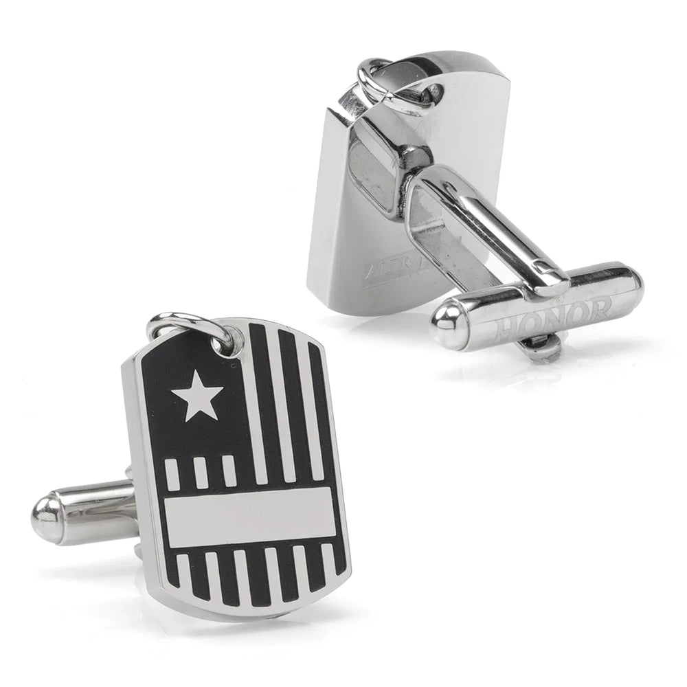 Antique Silver Military Tag Cufflinks - Cufflinks.com - Flyclothing LLC