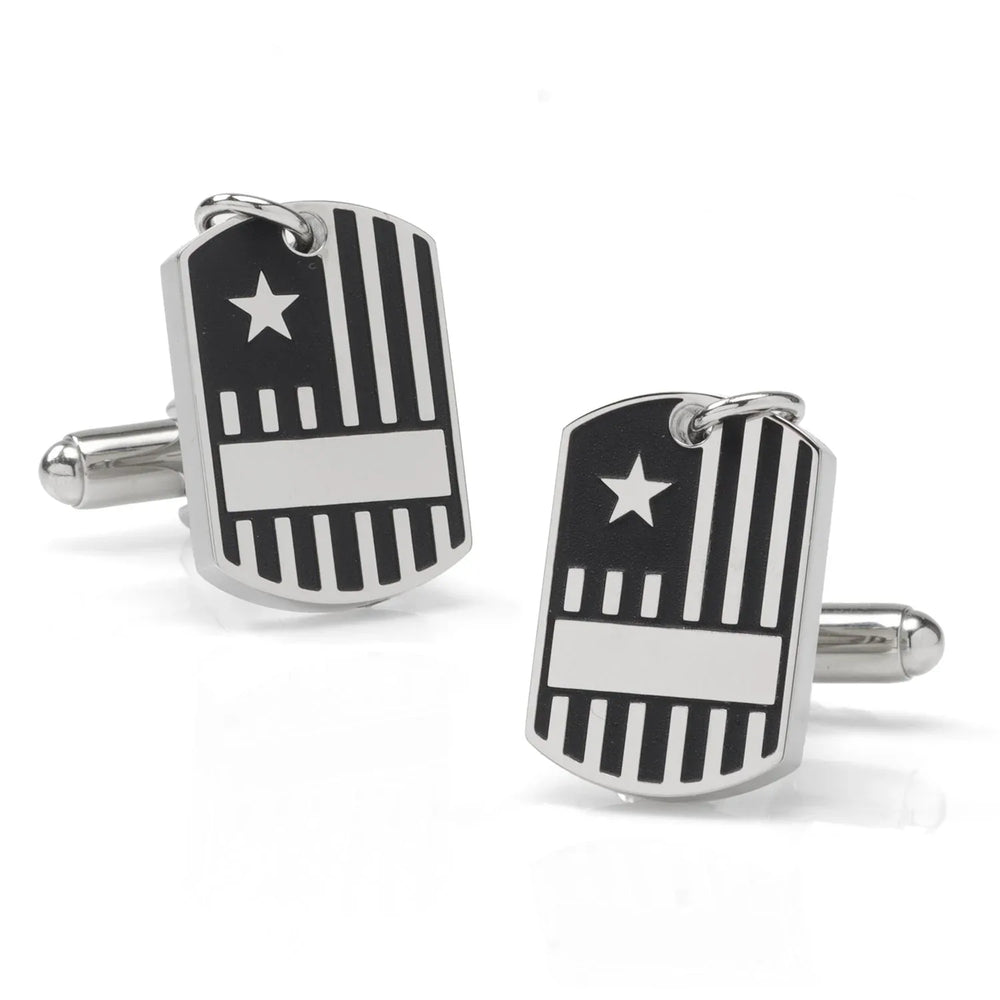 Antique Silver Military Tag Cufflinks - Cufflinks.com - Flyclothing LLC