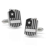 Antique Silver Military Tag Cufflinks - Cufflinks.com - Flyclothing LLC