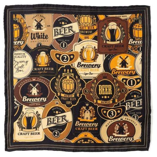 Beer Aficionado Black Multi Pocket Square - Cufflinks.com - Flyclothing LLC