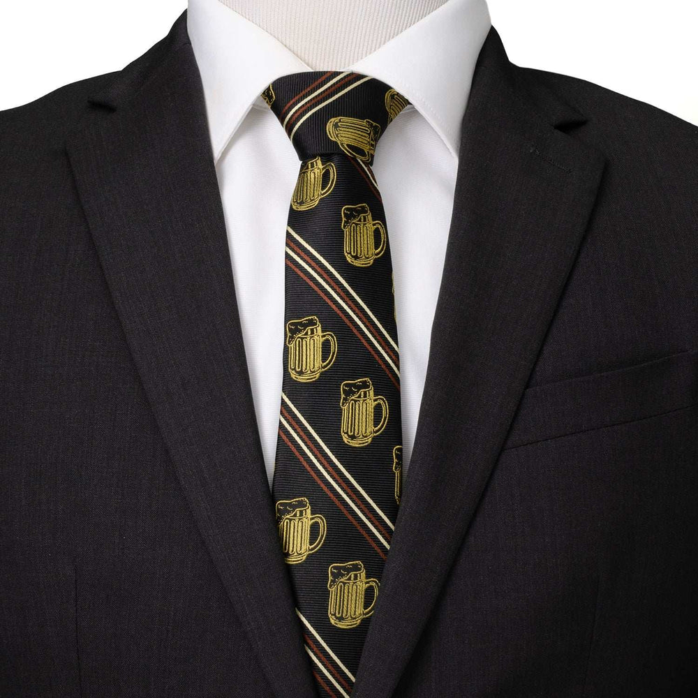 Beer Aficionado Black Striped Mens Tie - Cufflinks.com - Flyclothing LLC