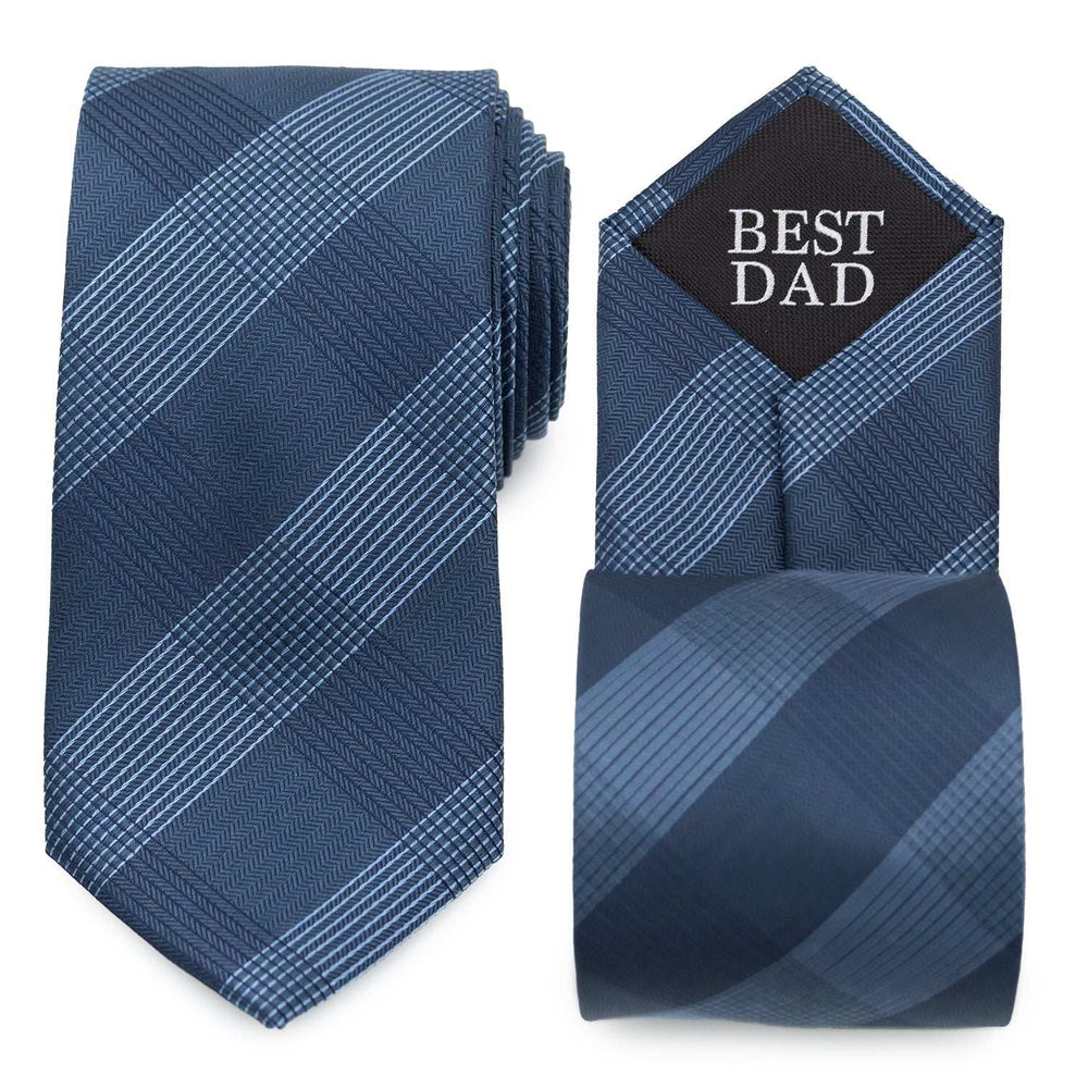 Best Dad Plaid Dark Blue Men's Tie - Cufflinks.com - Flyclothing LLC
