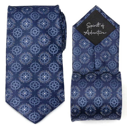 Compass Hidden Message Navy Blue Men's Tie - Cufflinks.com - Flyclothing LLC