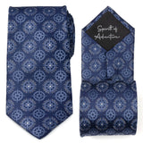 Compass Hidden Message Navy Blue Men's Tie - Cufflinks.com - Flyclothing LLC