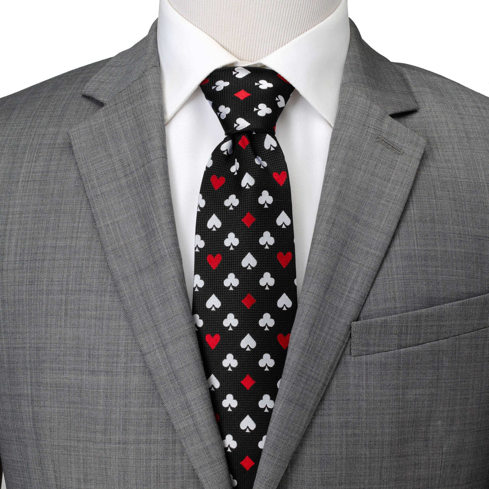 Card Suits Vegas Hidden Message Black Men's Tie - Cufflinks.com - Flyclothing LLC