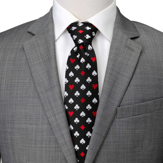 Card Suits Vegas Hidden Message Black Men's Tie - Cufflinks.com - Flyclothing LLC