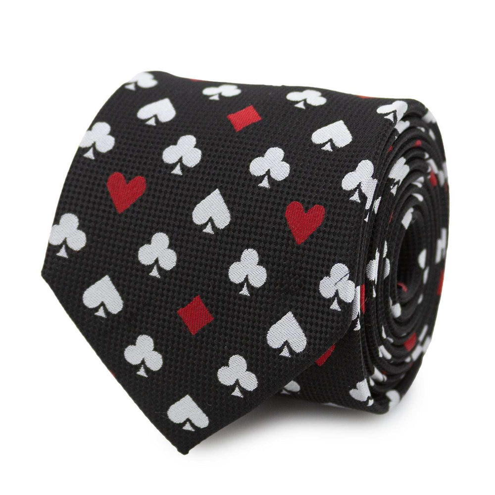 Card Suits Vegas Hidden Message Black Men's Tie - Cufflinks.com - Flyclothing LLC