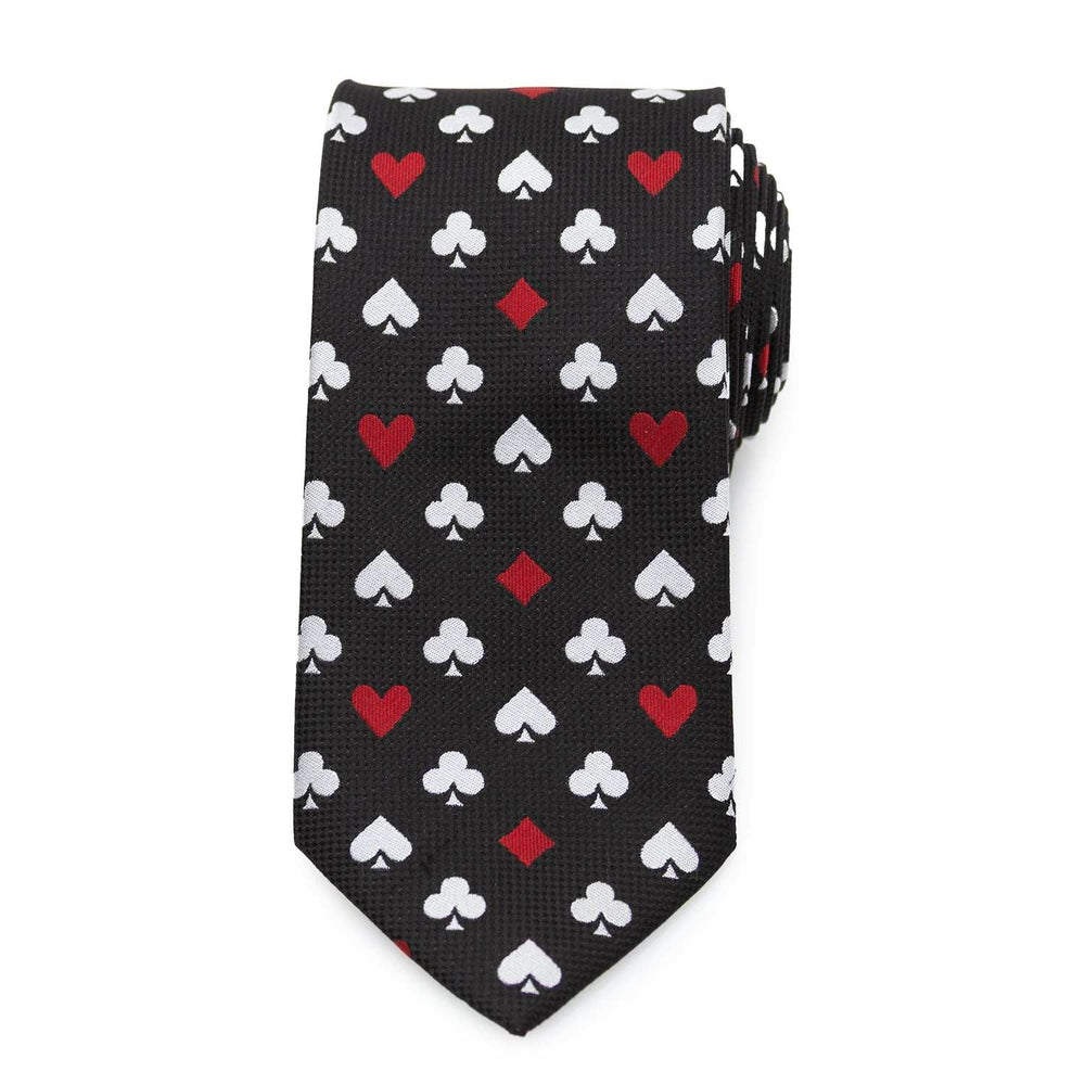 Card Suits Vegas Hidden Message Black Men's Tie - Cufflinks.com - Flyclothing LLC