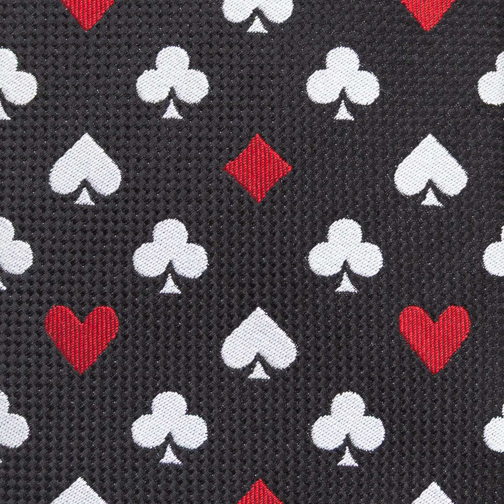 Card Suits Vegas Hidden Message Black Men's Tie - Cufflinks.com - Flyclothing LLC
