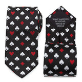 Card Suits Vegas Hidden Message Black Men's Tie - Cufflinks.com - Flyclothing LLC