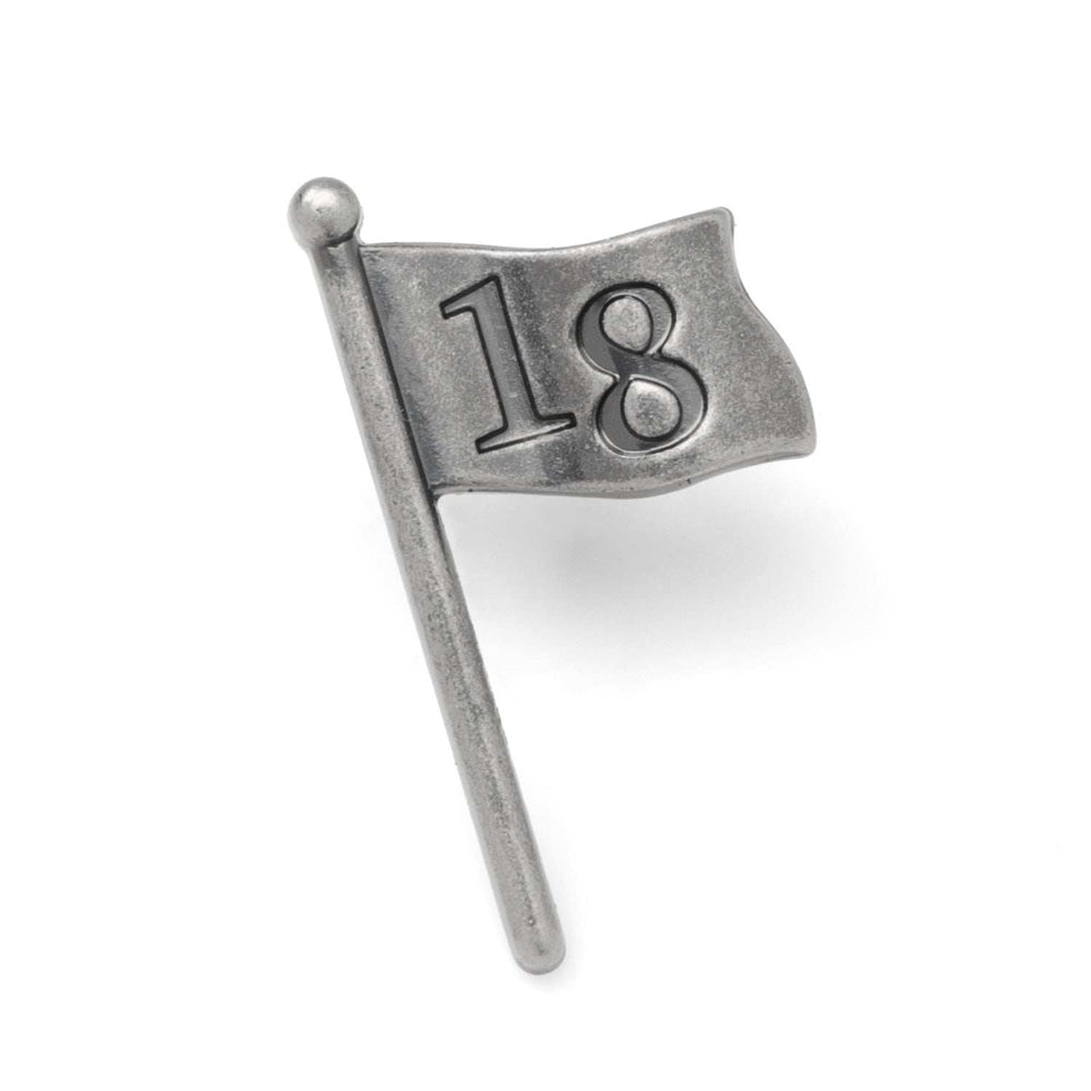 Golf 18th Hole Antique Silver Lapel Pin - Cufflinks.com - Flyclothing LLC