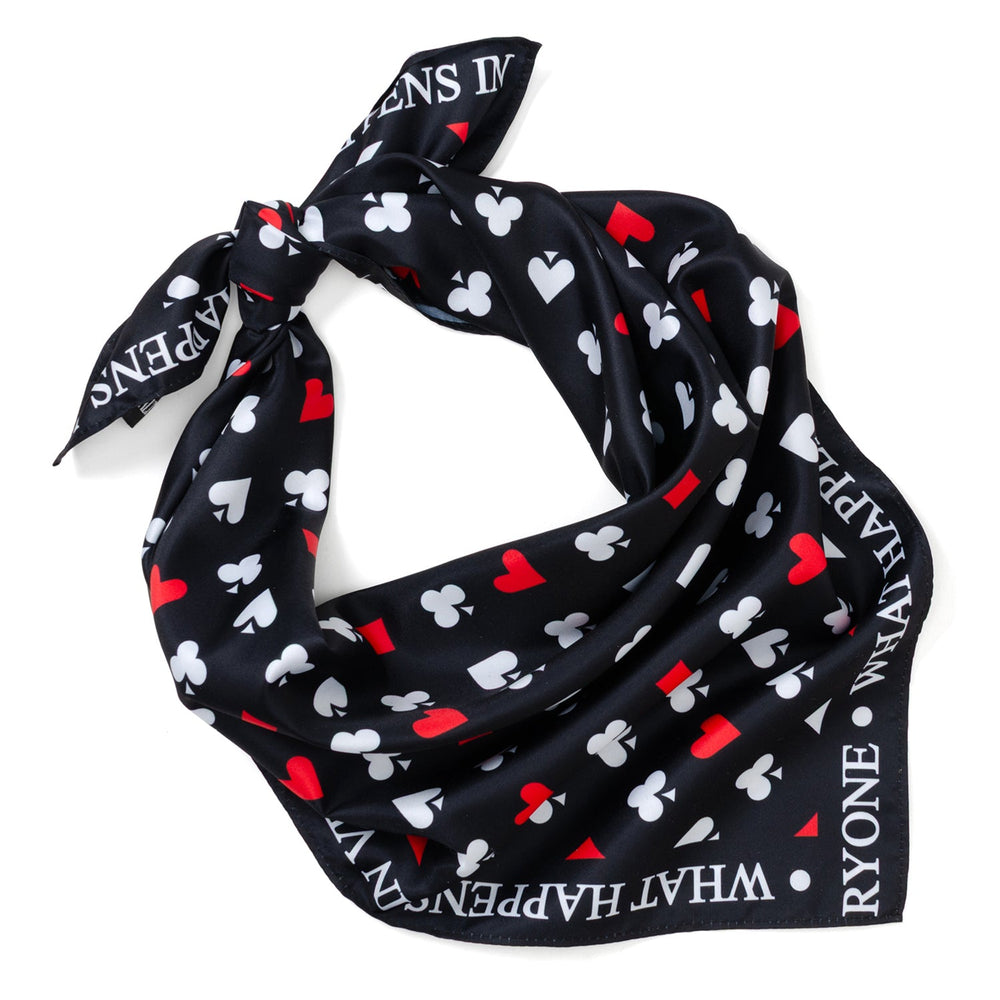 Satin Card Suits Vegas Black Scarf - Cufflinks.com - Flyclothing LLC