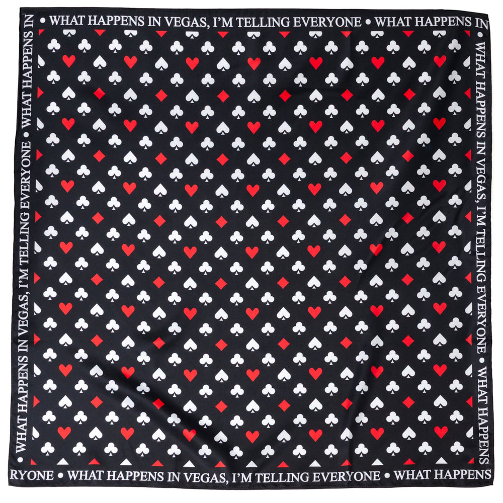 Satin Card Suits Vegas Black Scarf - Cufflinks.com - Flyclothing LLC