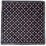 Satin Card Suits Vegas Black Scarf - Cufflinks.com - Flyclothing LLC