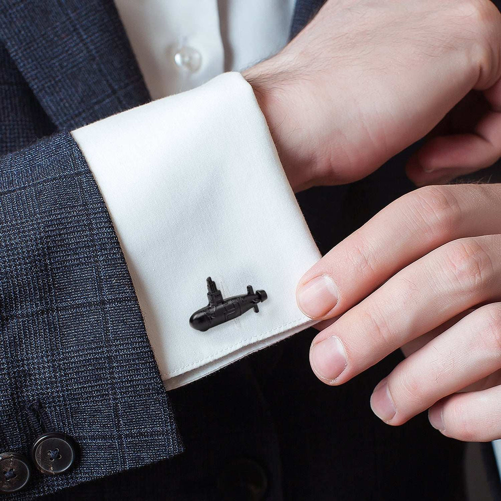 US Submarine Black 3D Cufflinks - Cufflinks.com - Flyclothing LLC