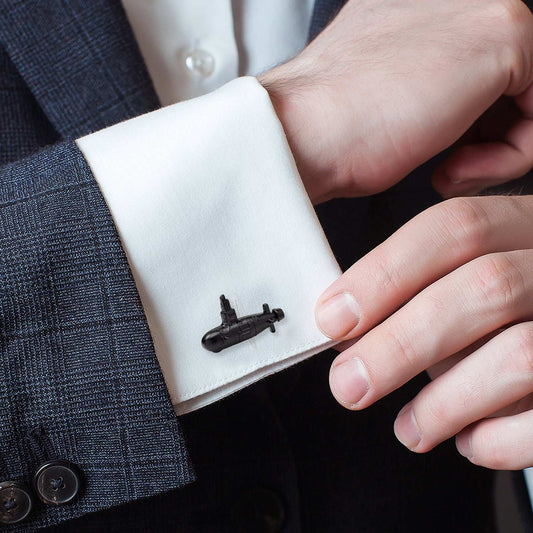 US Submarine Black 3D Cufflinks - Cufflinks.com - Flyclothing LLC