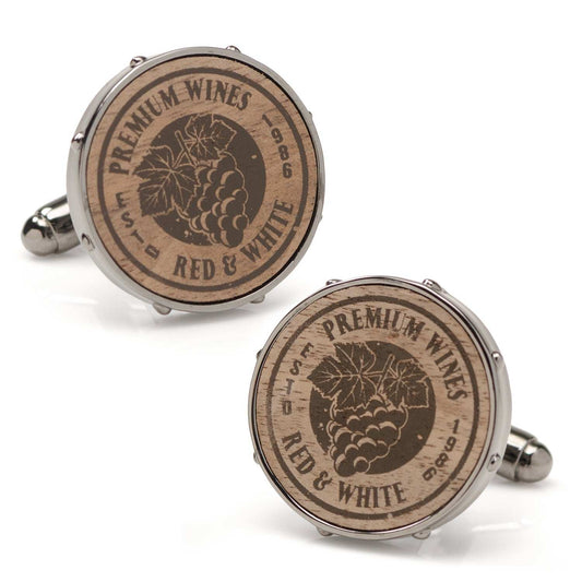 Wine Barrel Metal Cufflinks - Cufflinks.com - Flyclothing LLC
