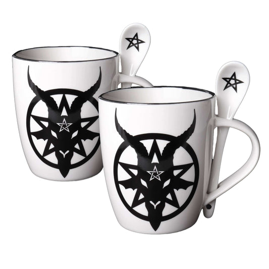 Alchemy Baphomet Mug & Spoon Set Giftware - Alchemy Gothic - Flyclothing LLC