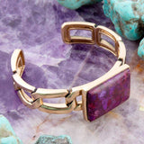 Purple Turquoise Golden Cuff Bracelet - Barse Jewelry - Flyclothing LLC