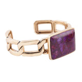 Purple Turquoise Golden Cuff Bracelet - Barse Jewelry - Flyclothing LLC