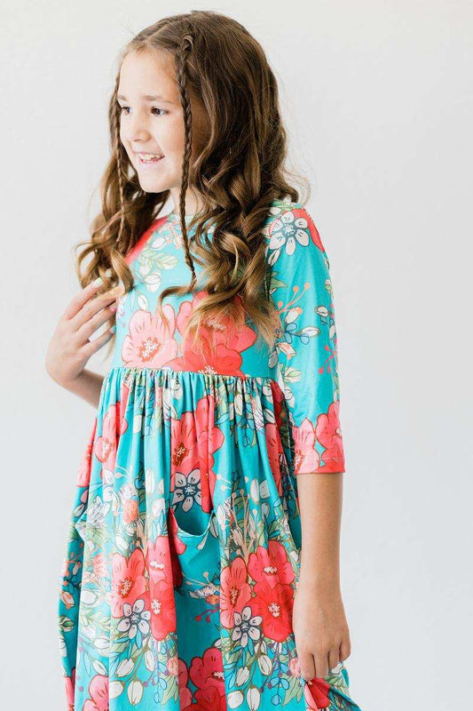 After the Rain 3/4 Sleeve Pocket Twirl Dress - Mila & Rose ® - Flyclothing LLC