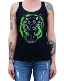 Black Market Art Company Alley Cat Women's Unfinished Racer Back Tank Top - Black Market Art Company - Flyclothing LLC