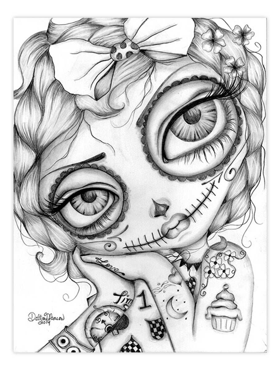 Black Market Art Company Amelia Day of the Dead Print - Black Market Art Company - Flyclothing LLC