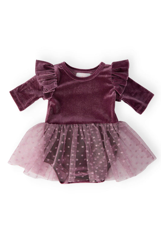 Amethyst Velvet Tutu Bodysuit - Mila & Rose ® - Flyclothing LLC