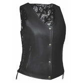 Annette - Ladies Lining Leather Vest - Unik Just for Bikers - Flyclothing LLC
