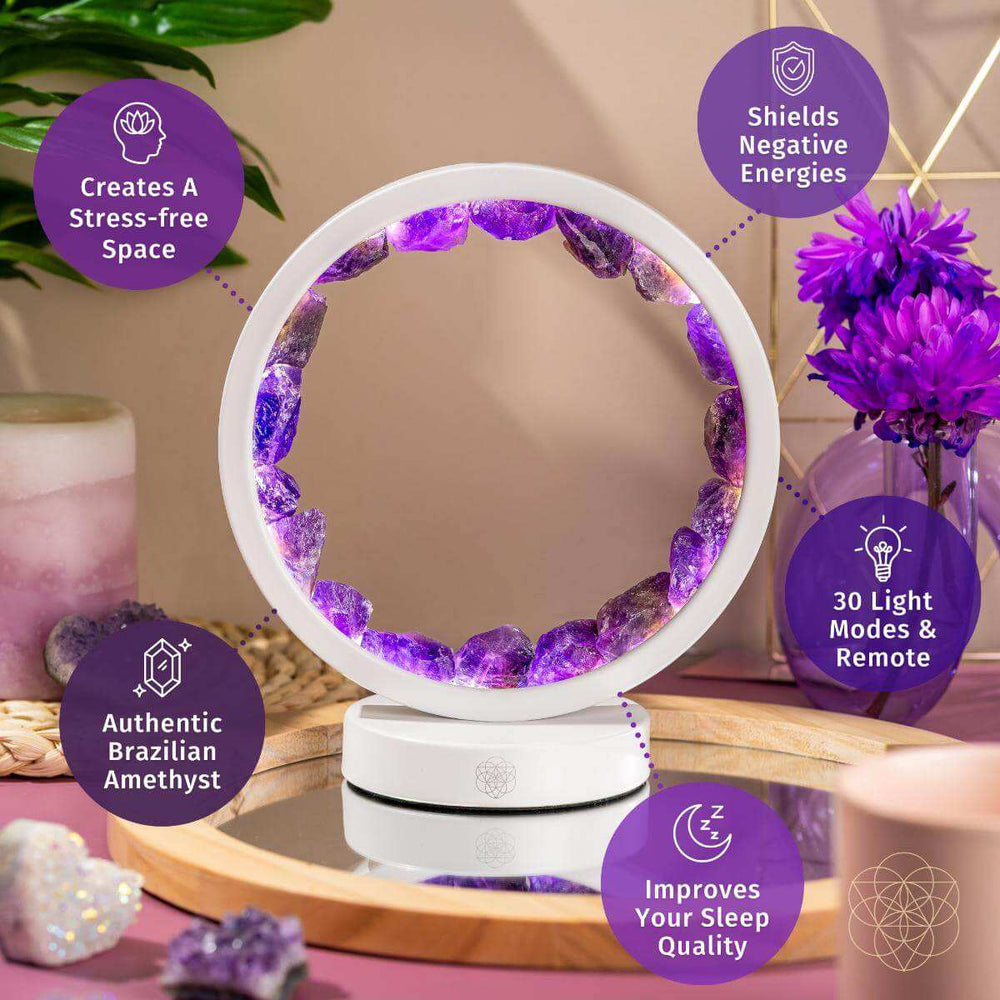 Stress Less, Sleep More – Amethyst Healing Lamp - Conscious Items - Flyclothing LLC