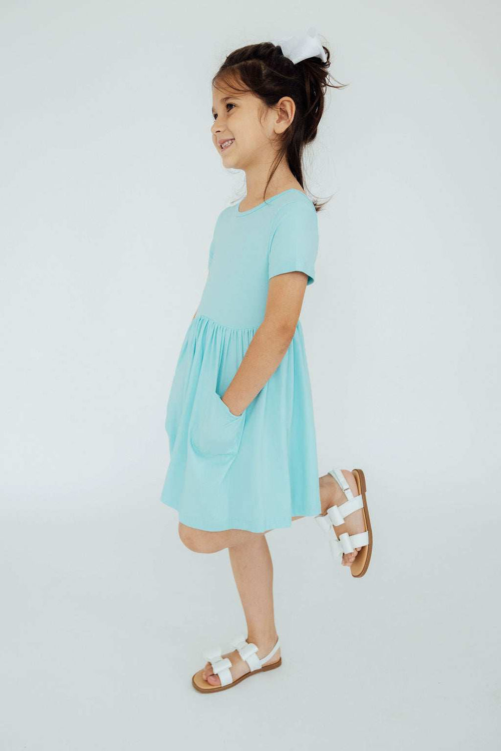 Aqua S/S Pocket Twirl Dress - Mila & Rose ® - Flyclothing LLC