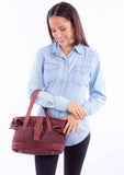 Scully Leather 50% Leather Burgundy Ladies Handbag - Scully Leather - Flyclothing LLC