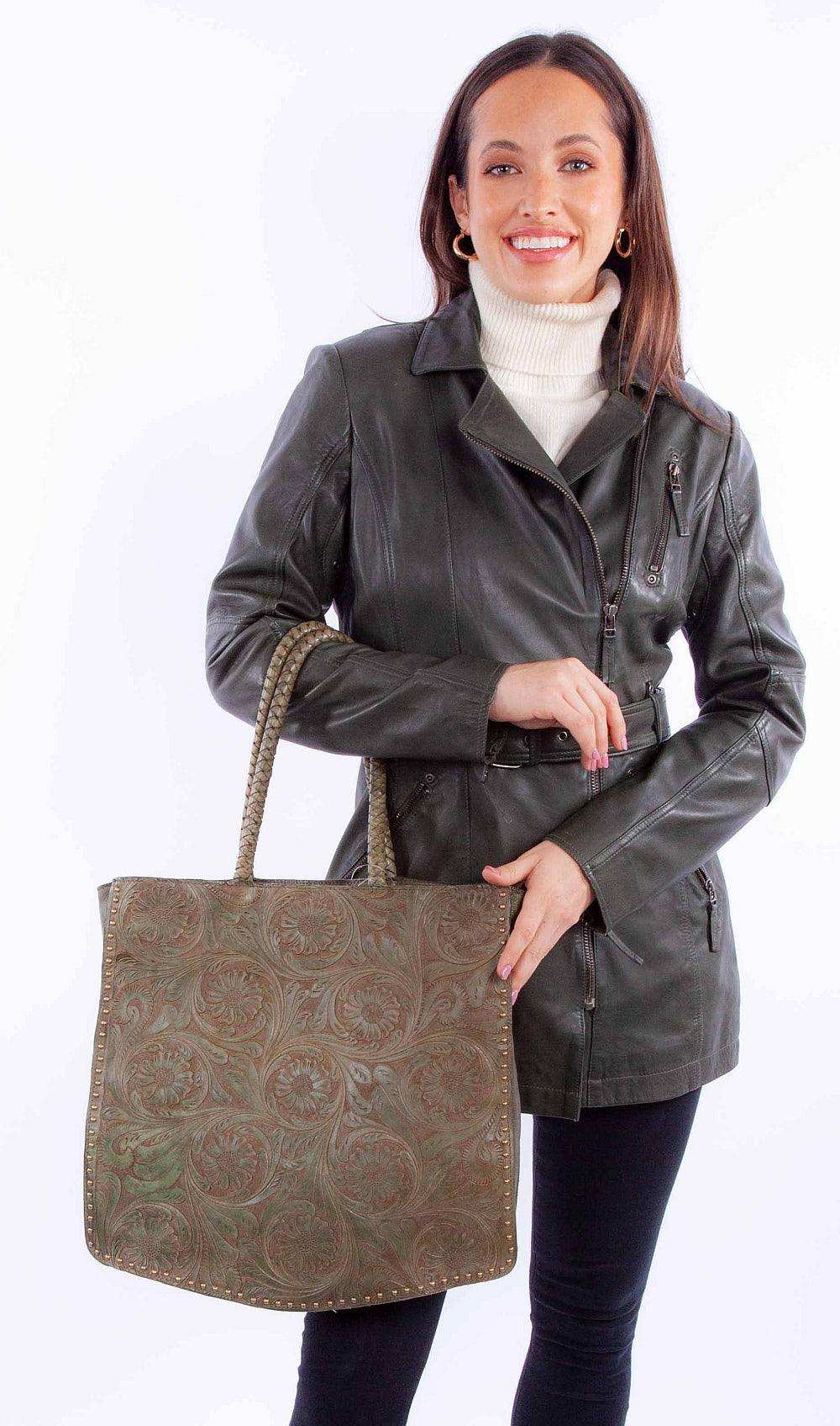Scully Leather Olive Ladies Handbag - Scully Leather - Flyclothing LLC