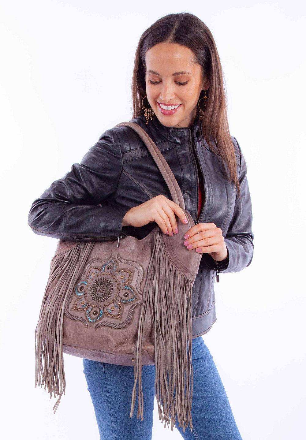 Scully Leather Gray Ladies Handbag - Scully Leather - Flyclothing LLC