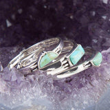 Triple Stack Shaped Turquoise and Sterling Silver Ring Set - Barse Jewelry - Flyclothing LLC