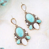 Barcelona Turquoise and Mother of Pearl Post Drop Earrings - Barse Jewelry - Flyclothing LLC