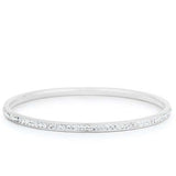 Simple Rhodium Plated Finish Crystal Bangle - JGI - Flyclothing LLC