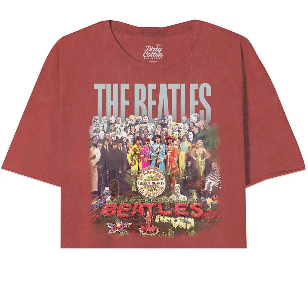 The Beatles Lonely Hearts Floral Oversize Crop Top - The Beatles - Flyclothing LLC